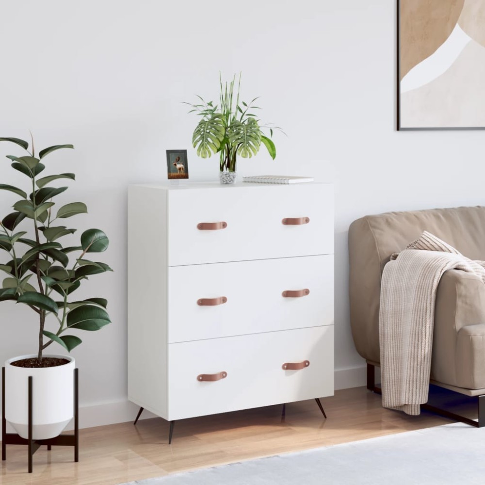 vidaXL Συρταριέρα Λευκή 69,5x34x90cm από Επεξεργασμένο Ξύλο 1 τεμ.