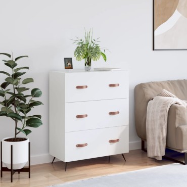 vidaXL Συρταριέρα Λευκή 69,5x34x90cm από Επεξεργασμένο Ξύλο 1 τεμ.