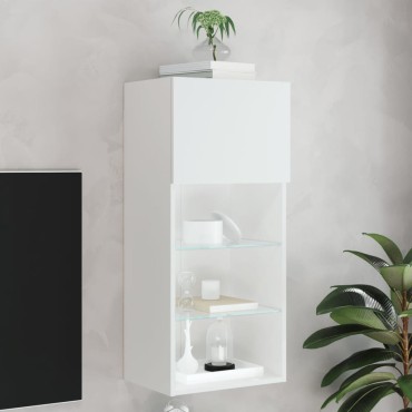 vidaXL Έπιπλο Τηλεόρασης με LED Λευκό 40,5x30x90cm