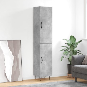 vidaXL Ντουλάπι Γκρι Σκυροδέματος 34,5x34x180cm Επεξεργασμένο Ξύλο 1 τεμ.