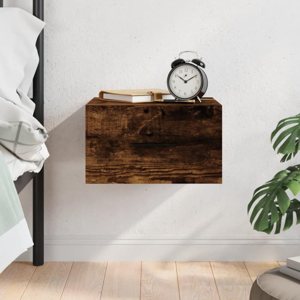 vidaXL Κομοδίνο Επιτοίχιο Καπνιστή Δρυς 35x35x20cm 1 τεμ.
