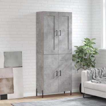 vidaXL Ντουλάπι Γκρι Σκυροδέματος 69,5x34x180cm Επεξεργασμένο Ξύλο 1 τεμ.