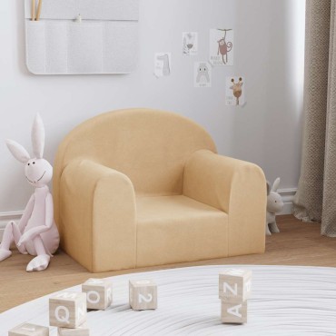 vidaXL Παιδικός καναπές Cream Soft Plush 52x34x40cm