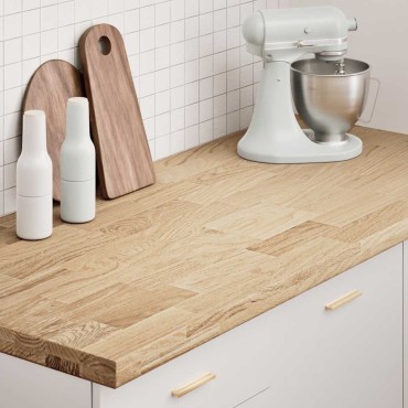 vidaXL πάγκος εργασίας κουζίνας 140x63,5x4cm στερεό δρυς ορθογώνιο