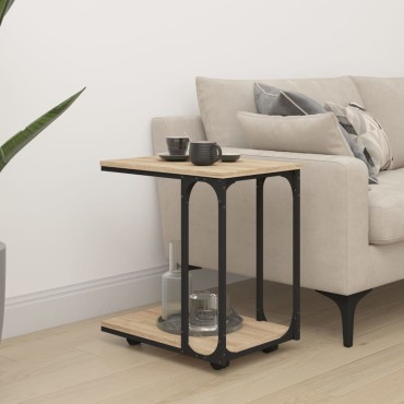 vidaXL Βοηθητικό Τραπέζι με Ρόδες Sonoma Δρυς 50x35x55,5cm Επεξ. Ξύλο 1 τεμ.
