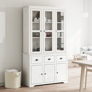 vidaXL Μπουφές BODO Λευκός 115,5x43x200,5cm από Μασίφ Ξύλο Πεύκου 1 τεμ.