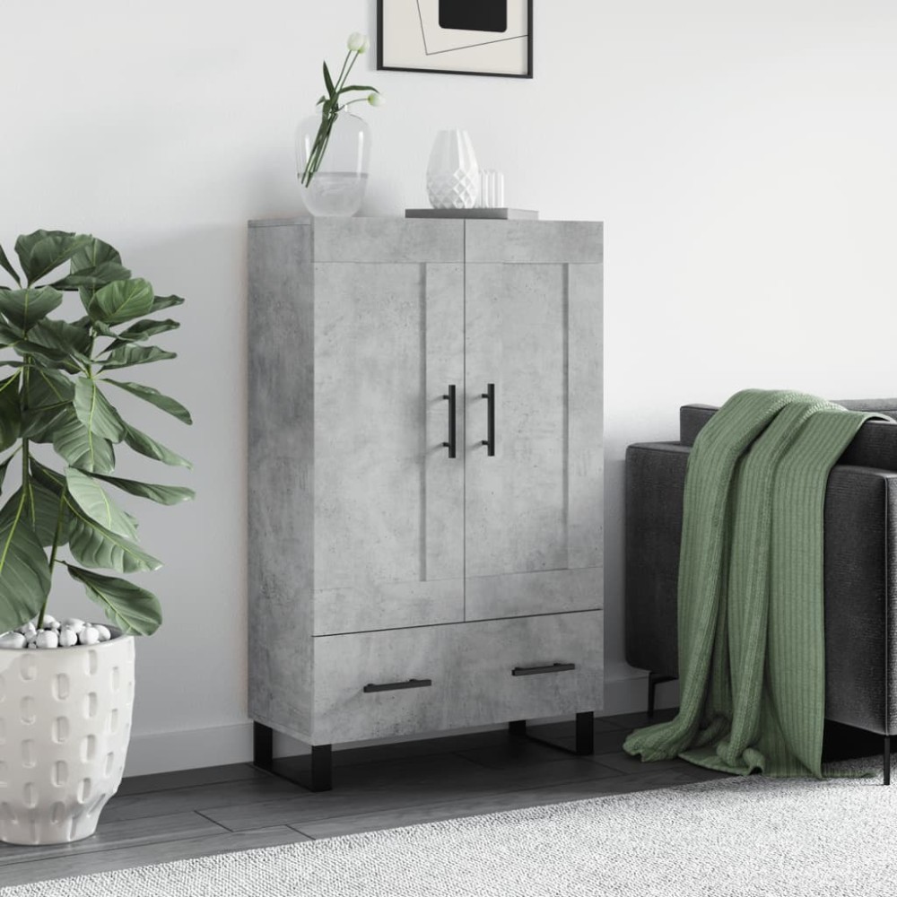 vidaXL Ντουλάπα Γκρι Σκυροδέματος 69,5x31x115cm Επεξεργ. Ξύλο 1 τεμ.