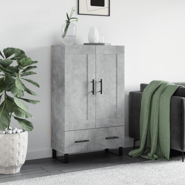 vidaXL Ντουλάπα Γκρι Σκυροδέματος 69,5x31x115cm Επεξεργ. Ξύλο 1 τεμ.