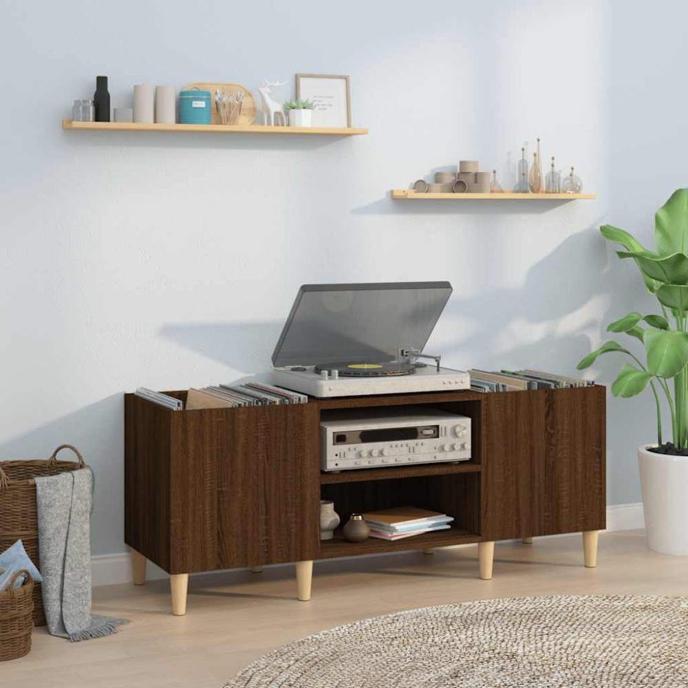 vidaXL Δισκοθήκη Καφέ Δρυς 121x38x48cm από Επεξεργασμένο Ξύλο 1 τεμ.