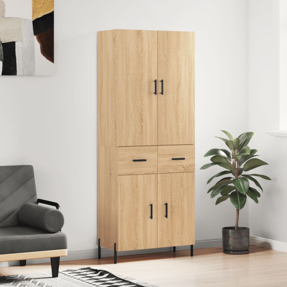 vidaXL Ντουλάπι Sonoma δρυς 69,5x34x180cm από Επεξεργασμένο Ξύλο 1 τεμ.