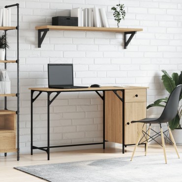 vidaXL Γραφείο Υπολογιστή Sonoma Δρυς 131x48x75cm Επεξεργασμένο Ξύλο 1 τεμ.