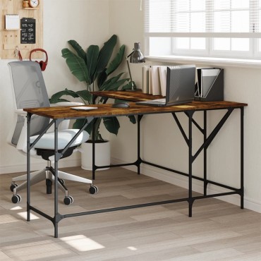 vidaXL Γραφείο Καπνιστή Δρυς 149x149x75cm από Επεξεργασμένο Ξύλο 1 τεμ.