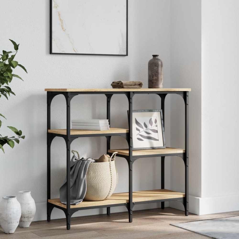 vidaXL Κονσόλα Τραπεζιού Sonoma Δρυς 80x29x75cm από Τεχνητό Ξύλο 1 τεμ.