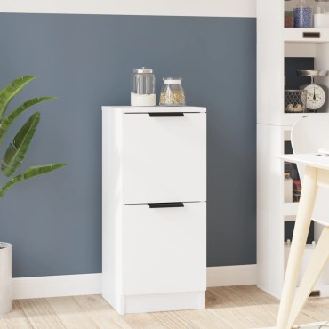vidaXL Μπουφές Λευκά 30x30x70cm από Επεξεργασμένο Ξύλο 1 τεμ.