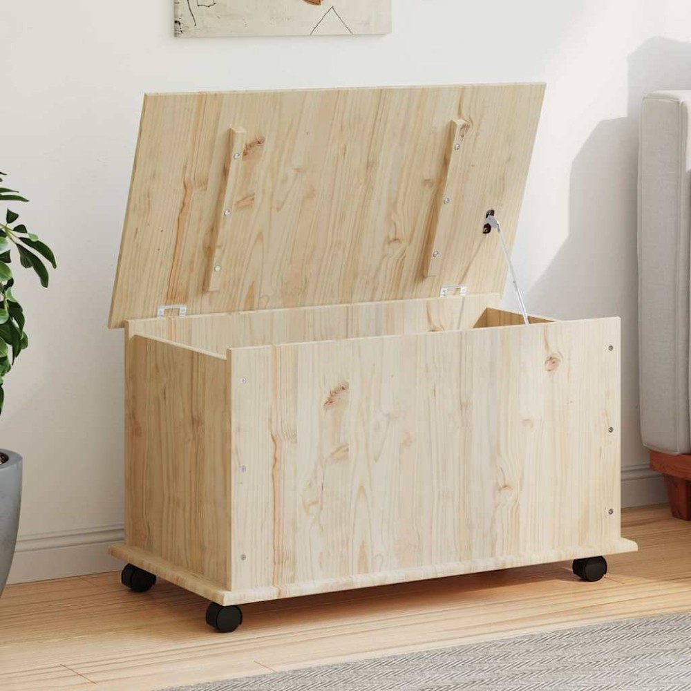 vidaXL Μπαούλο με Ρόδες ALTA 73x39,5x43cm από Μασίφ Ξύλο Πεύκου 1 τεμ.