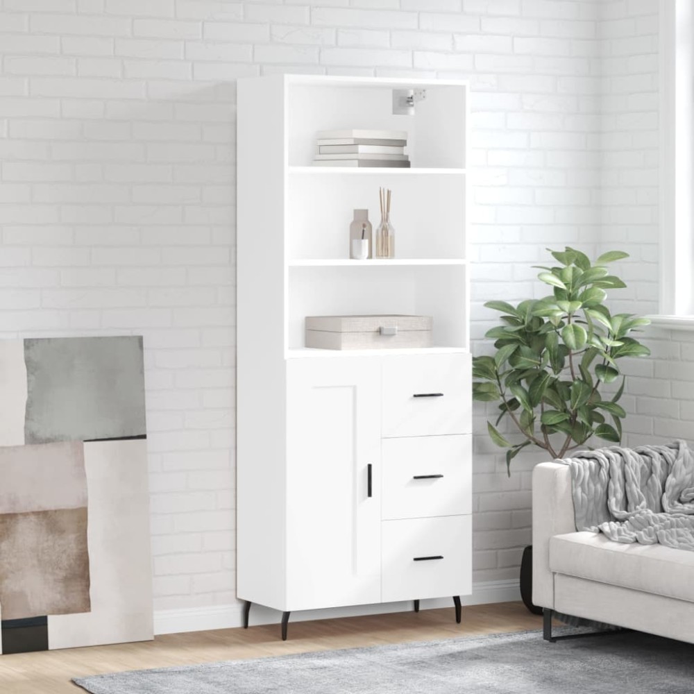vidaXL Ντουλάπι Λευκό 69,5x34x180cm από Επεξεργασμένο Ξύλο 1 τεμ.