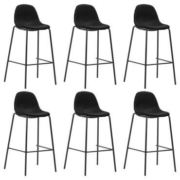 vidaXL Καρέκλες Μπαρ 6 τεμ. Μαύρες Υφασμάτινες 51x49x99cm