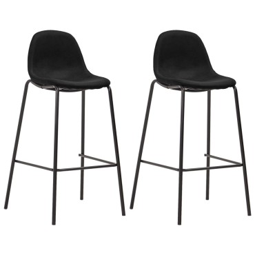 vidaXL Καρέκλες Μπαρ 2 τεμ. Μαύρες Υφασμάτινες 51x49x99cm