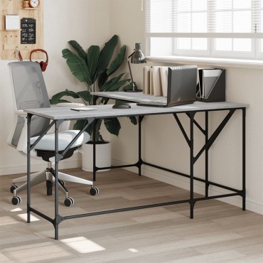 vidaXL Γραφείο Γκρι Sonoma 149x149x75cm από Επεξεργασμένο Ξύλο 1 τεμ.