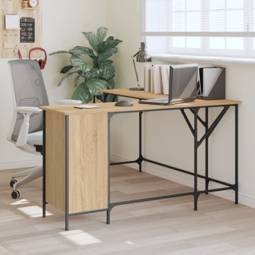 vidaXL Γραφείο Sonoma Δρυς 141x141x75cm από Επεξεργασμένο Ξύλο 1 τεμ.