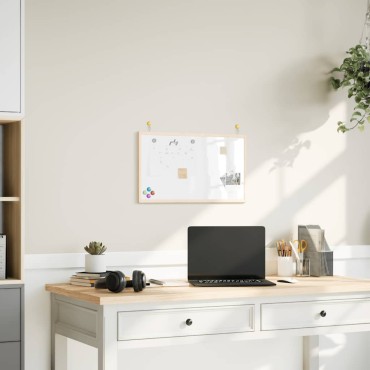 vidaXL Μαγνητικός Λευκός Πίνακας με Πλαίσιο από Μασίφ Ξύλο Πεύκου 60x40 εκ.