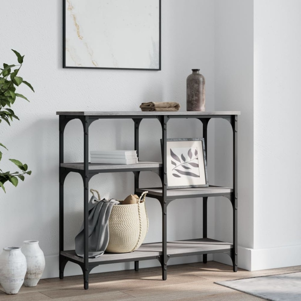 vidaXL Τραπέζι Κονσόλα Γκρι Sonoma 80x29x75cm Επεξεργασμένο Ξύλο 1 τεμ.