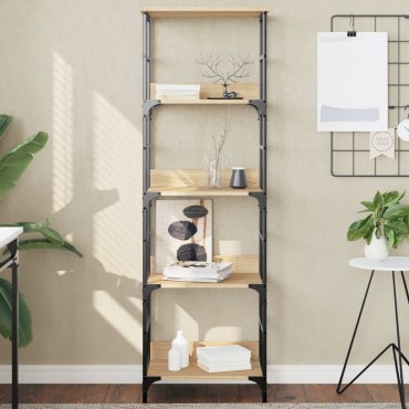 vidaXL Βιβλιοθήκη Sonoma Δρυς 50x33x153cm Επεξεργασμένο Ξύλο 1 τεμ.