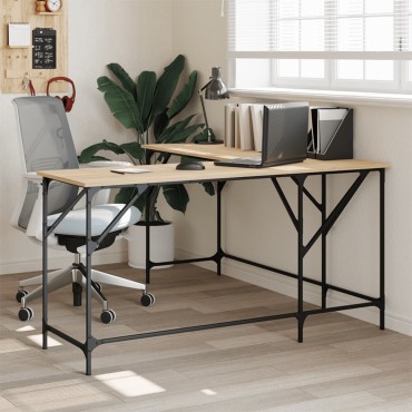 vidaXL Γραφείο Sonoma Δρυς 149x149x75cm από Επεξεργασμένο Ξύλο 1 τεμ.