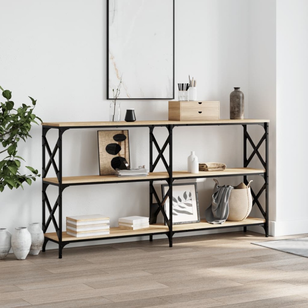 vidaXL Τραπέζι Κονσόλα Sonoma Δρυς 156x28x80,5cm Επεξεργ. Ξύλο 1 τεμ.