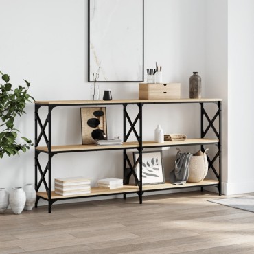 vidaXL Τραπέζι Κονσόλα Sonoma Δρυς 156x28x80,5cm Επεξεργ. Ξύλο 1 τεμ.