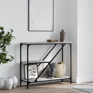 vidaXL Τραπέζι Κονσόλα Γκρι Sonoma 88,5x30x75cm Επεξεργασμένο Ξύλο 1 τεμ.