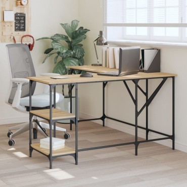 vidaXL Γραφείο Sonoma Δρυς 139x139x75cm από Επεξεργασμένο Ξύλο 1 τεμ.