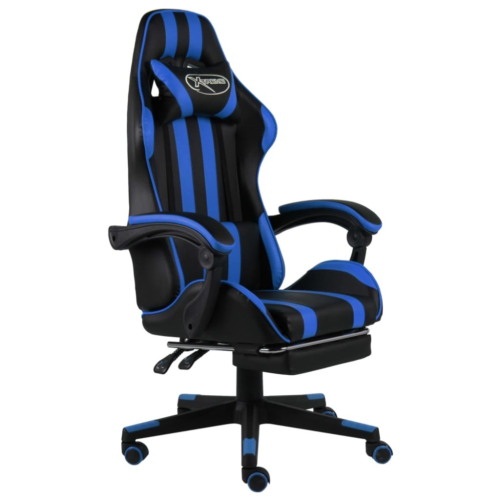 vidaXL Καρέκλα Racing με Υποπόδιο Μαύρο / Μπλε από Συνθετικό Δέρμα 35x41cm 1 τεμ. vidaXL Καρέκλα Racing με Υποπόδιο Μαύρο / Μπλε από Συνθετικό Δέρμα 35x41cm 1 τεμ.