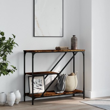 vidaXL Τραπέζι Κονσόλα Καπνιστή Δρυς 88,5x30x75cm Επεξεργασμένο Ξύλο 1 τεμ.