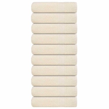 vidaXL Πετσέτες Μπάνιου FROGN 10 τεμ. Κρεμ 100x150 εκ. 360 γρ./μ²