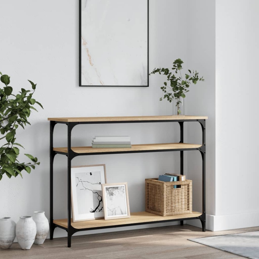vidaXL Τραπέζι Κονσόλα Sonoma Δρυς 100x29x75cm Επεξεργασμένο Ξύλο 1 τεμ.