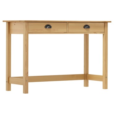 vidaXL Κονσόλα Hill Γκρι 2 Συρτάρια 110x45x74cm από Μασίφ Ξύλο Πεύκου 1 τεμ.