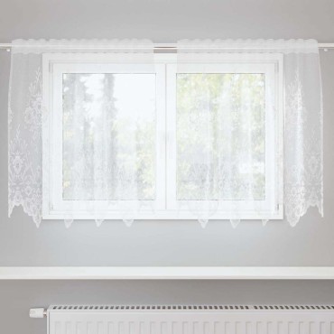 vidaXL Κουρτίνα Δαντέλας με κουρτίνες Λευκό 100x150cm Πολυεστέρας