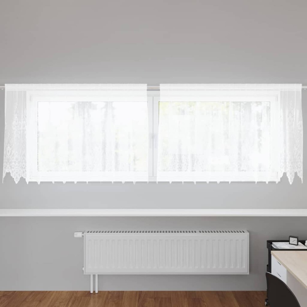vidaXL Κουρτίνα Δαντέλας Λευκό 80x300cm Πολυεστέρας