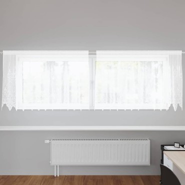 vidaXL Κουρτίνα Δαντέλας με κουρτίνες Λευκό 80x300cm Πολυεστέρας
