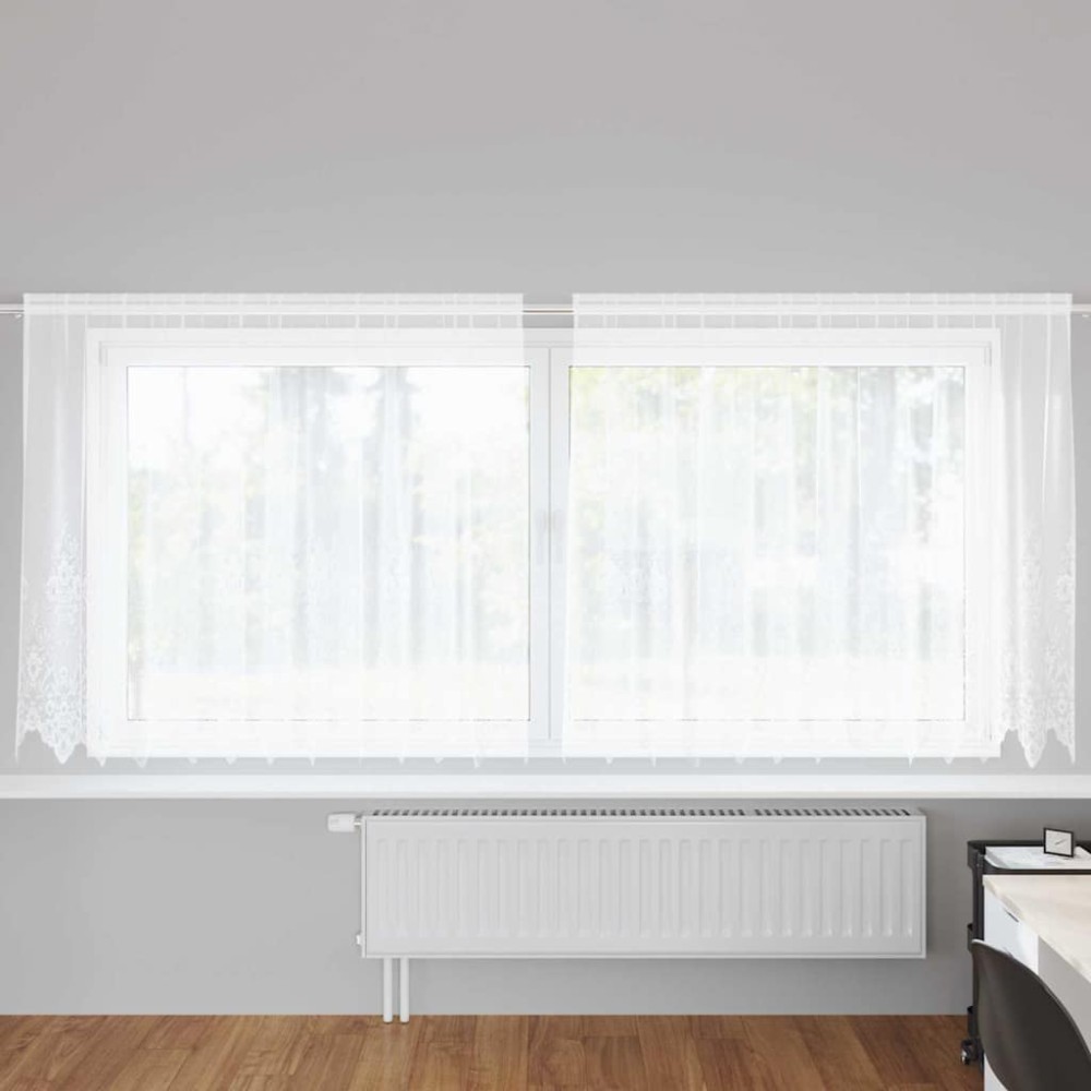 vidaXL Κουρτίνα Δαντέλας Λευκό 180x300cm Πολυεστέρας
