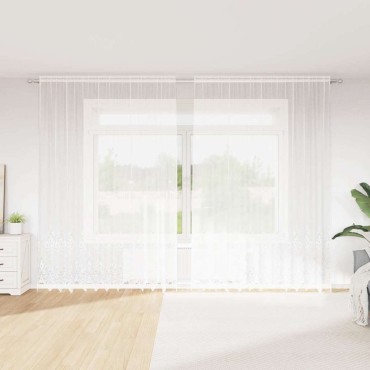 vidaXL Κουρτίνα Δαντέλας με κουρτίνες Λευκό 300x300cm Πολυεστέρας
