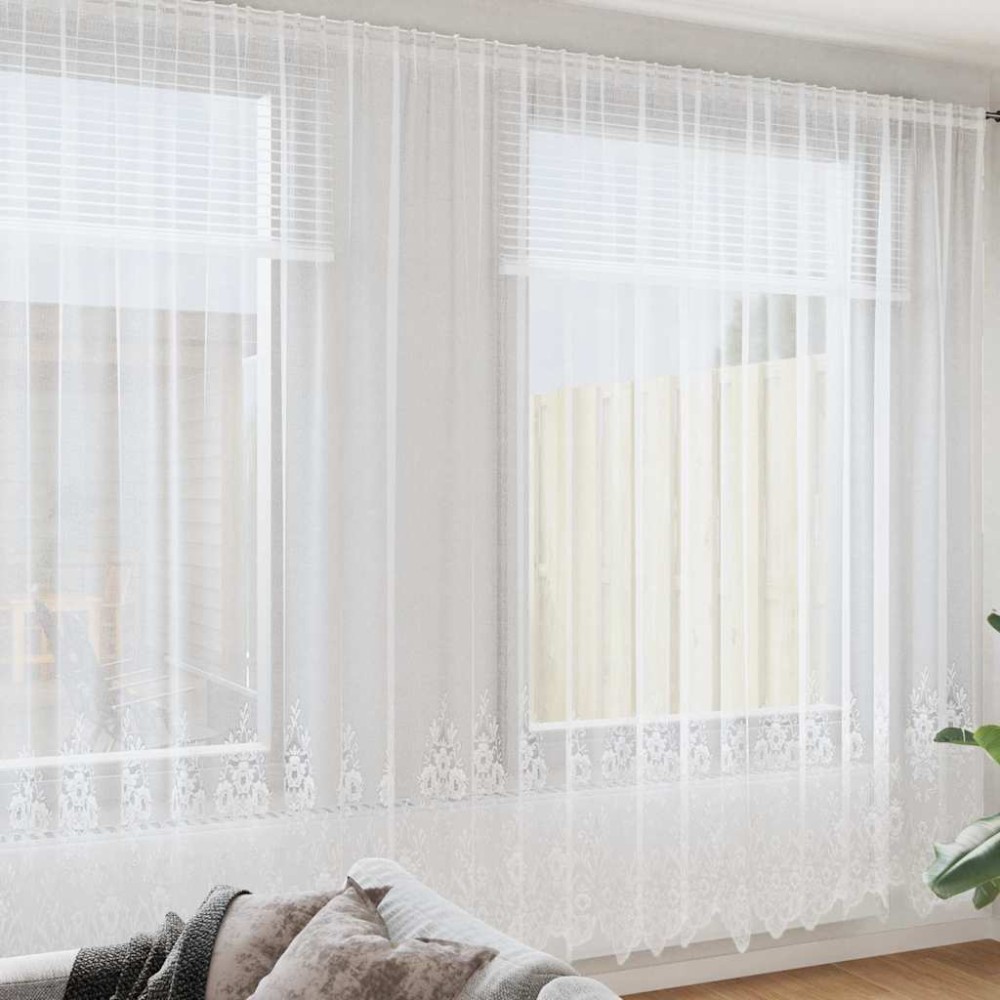 vidaXL Κουρτίνα Δαντέλας Λευκό 280x400cm Πολυεστέρας