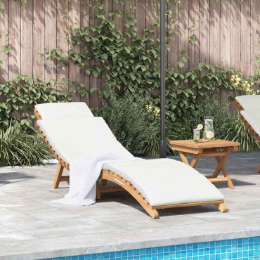 vidaXL Καλοκαιρινή Ξαπλώστρα Καφέ 198x55x58,5cm Στερεό Ξύλο Τίκ