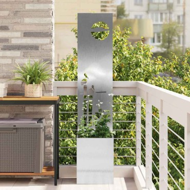vidaXL Οθόνη Ιδιωτικότητας Κήπου Ασημί 32 x 32 x 150 εκ