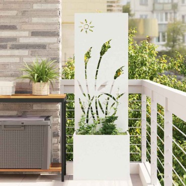 vidaXL Οθόνη Ιδιωτικότητας Κήπου Λευκό 50 x 32 x 150 εκ