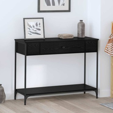 vidaXL Τραπέζι κονσόλας Μαύρη δρυς 100x34.5x75cm 1 τεμ.