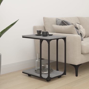 vidaXL Βοηθητικό Τραπέζι με Ρόδες Γκρι Sonoma 50x35x55,5cm Επεξ. Ξύλο 1 τεμ.