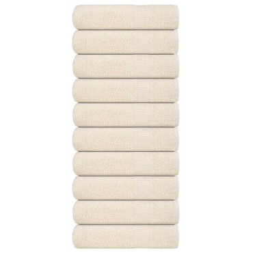 vidaXL Χειροπετσέτες FROGN 10 τεμ. Κρεμ 50x100 εκ. 360 γρ./μ²