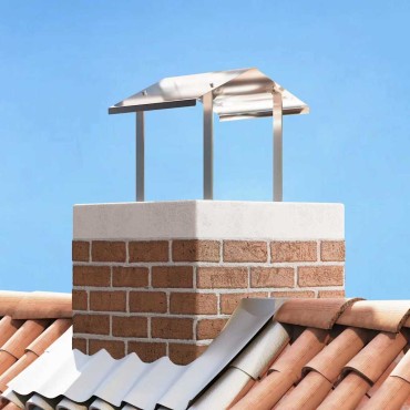 vidaXL Καπνοδόχος Ασημί 40 x 40 x 37,5 εκ Ανοξείδωτο ατσάλι